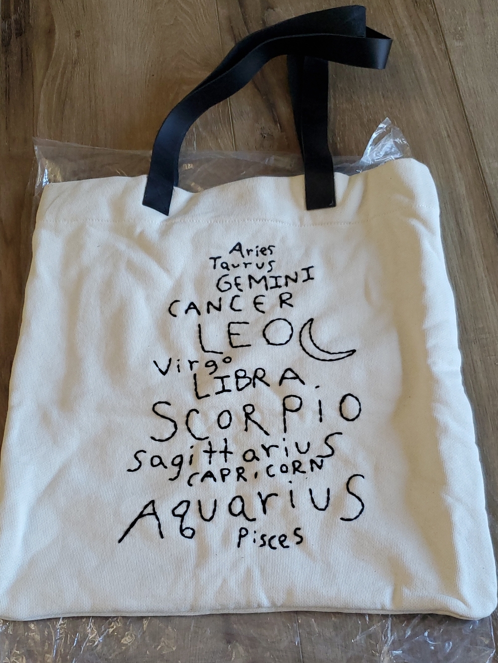 Stoned Immaculate - Collector's Piece Zodiac Tote in Ivory & Black
